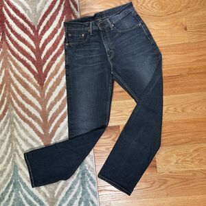 Levi’s 505 Men 30x30 Regular Fit Blue Jeans Dark Wash Denim, Blank Red Tab